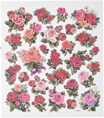 Tattoo King Classic Roses Multicolored Sticker Sheet 6.75x5.75"