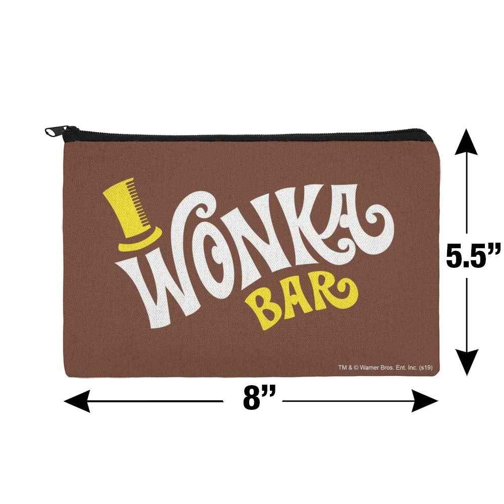 GRAPHICS & MORE Willy Wonka and the Chocolate Factory Wonka Bar Logo Makeup Cosmetic Bag Organizer Pouch