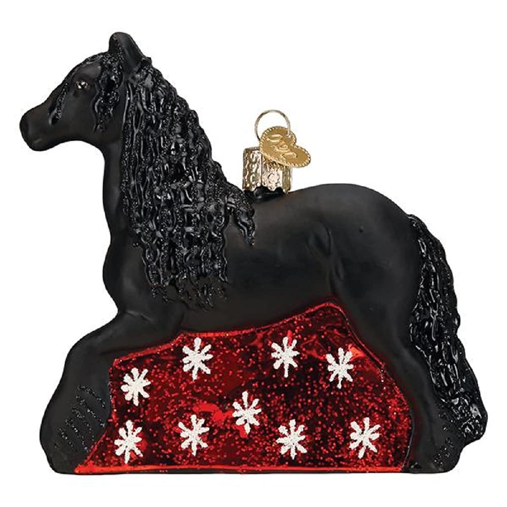 Old World Christmas Ornaments Friesian Horse Glass Blown Ornaments for Christmas Tree