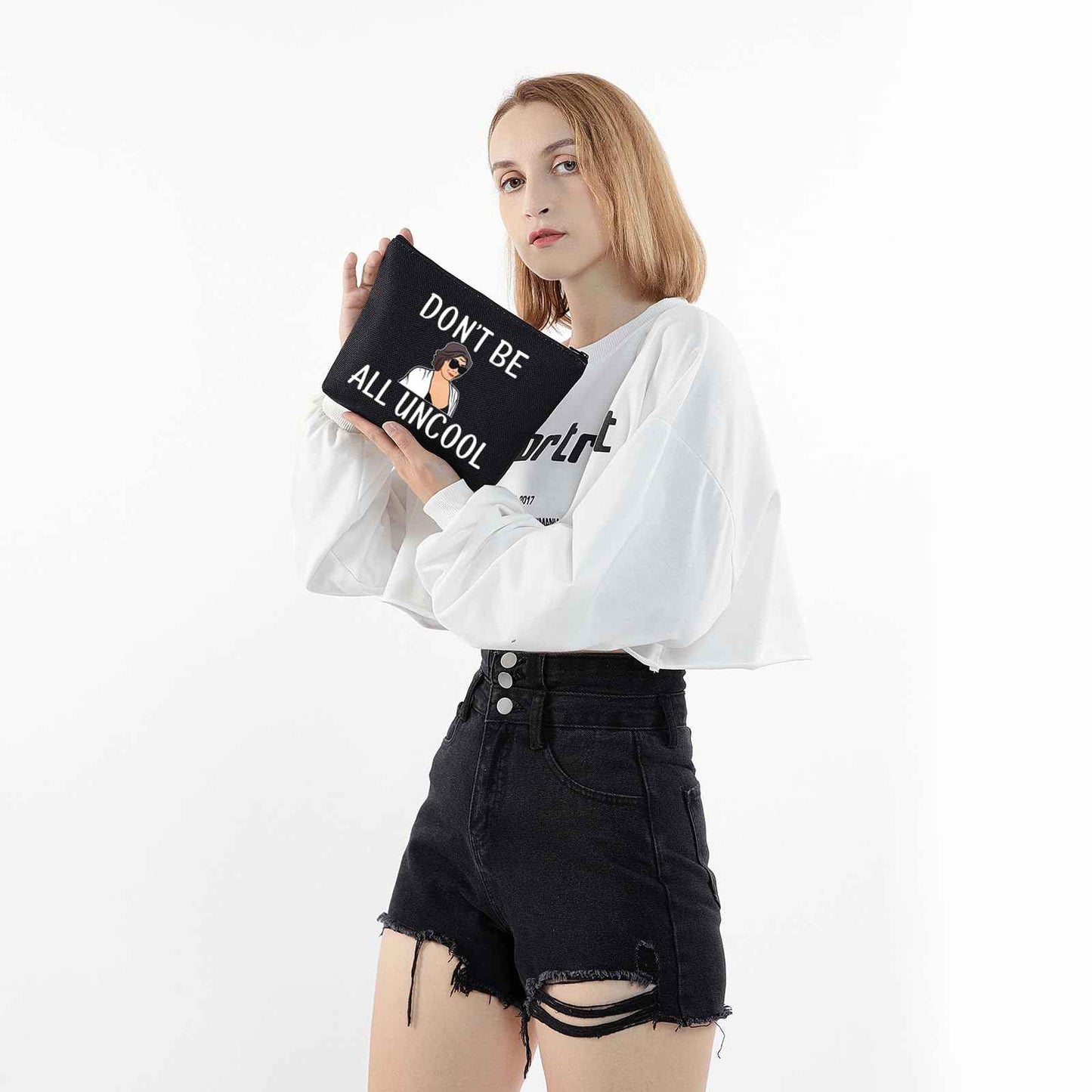 LEVLO Stars Fans Gifts Don't Be All Uncool Makeup Bags Housewives Gifts (Don't Be All Uncool+black)