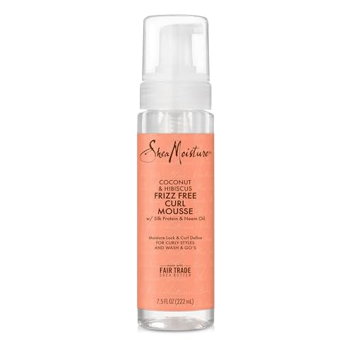 SheaMoisture Curl Mousse Coconut and Hibiscus for Frizz Control Styling Mousse with Shea Butter 7.5 oz