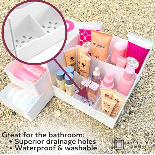 Large Makeup Organizer with Drawers - Countertop Beauty Storage