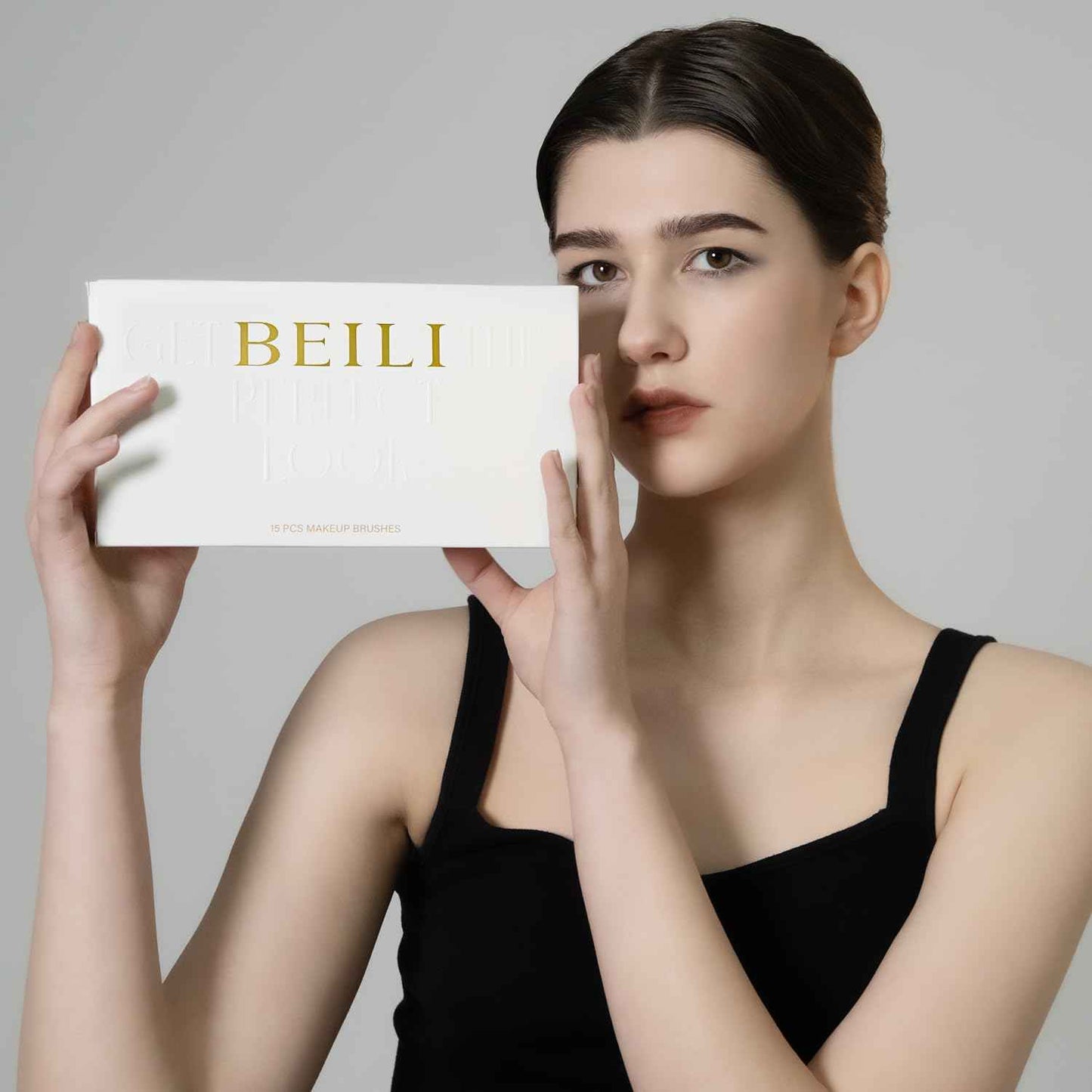 BEILI Makeup Brush Set 15Pcs Labeled Makeup Brushes Premium Synthetic Foundation Powder Contour Blush Concealers Eye Shadow Eyeliner Blending Face Brush Set