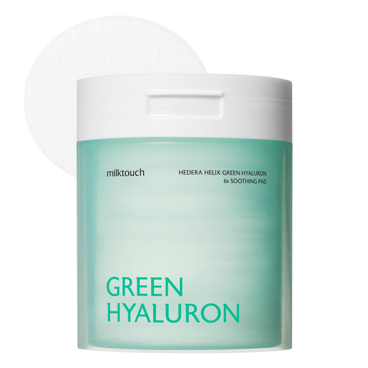 milktouch Green Hyaluron Toner Pads - Hydrating & Soothing Facial Pads w/Hyaluronic Acid & Centella Asiatica for Sensitive Skin, Pore Care, Daily Use, Calming, Moisturizing, Korean Skincare 60pcs