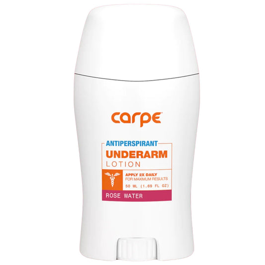 Carpe Underarm Antiperspirant and Deodorant, Clinical strength with Rose Water scent, Combat excessive sweating Stay fresh and dry, Great for hyperhidrosis