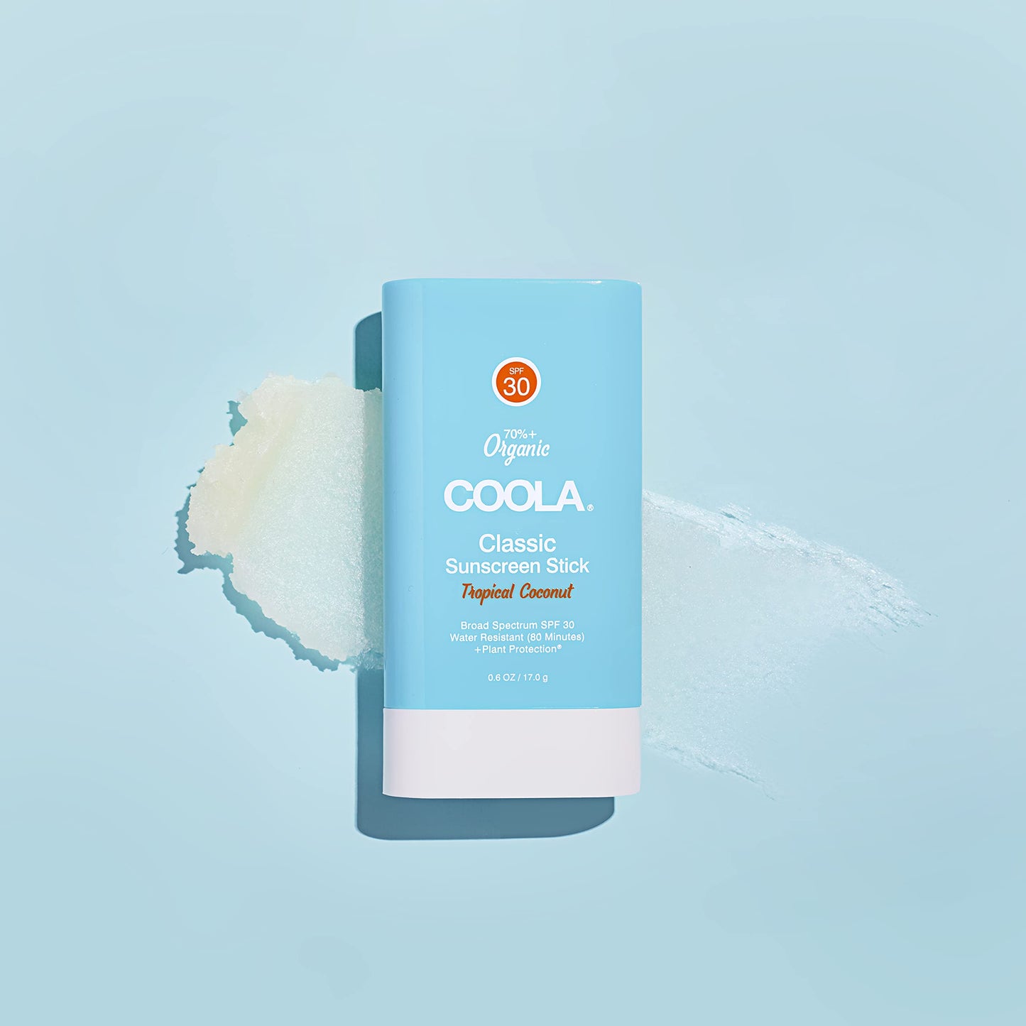 COOLA Organic Face Sunscreen SPF 30 Sunblock Lotion Stick, Dermatologist Tested Skin Care for Daily Protection, Vegan and Gluten Free, Tropical Coconut, 0.15 Oz