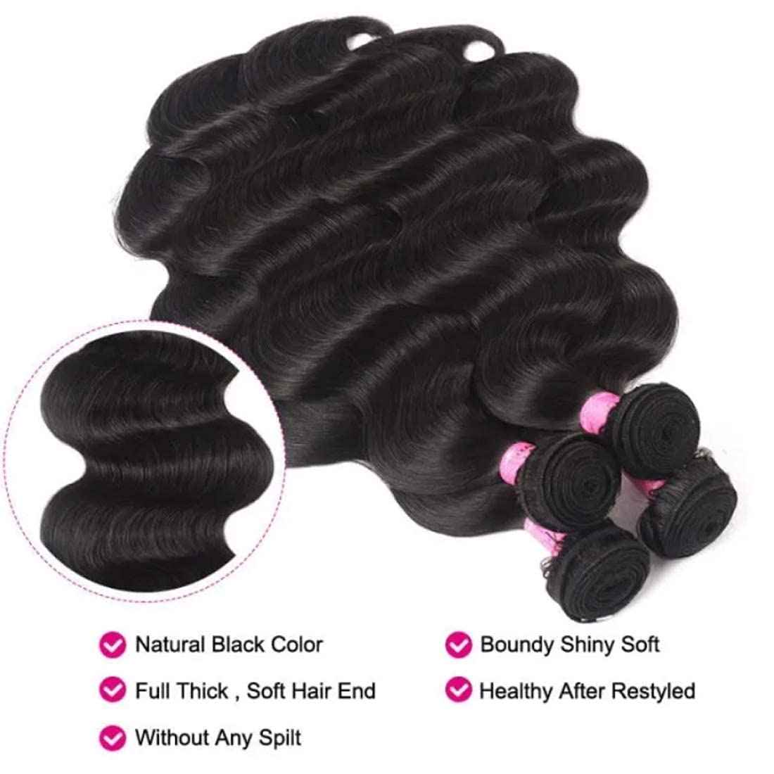 UNICE 10A Malaysian Body Wave Virgin Hair 1 Bundle, Raw Unprocessed 100% Virgin Human Hair Weave 100g/pc Natural Color 12inch