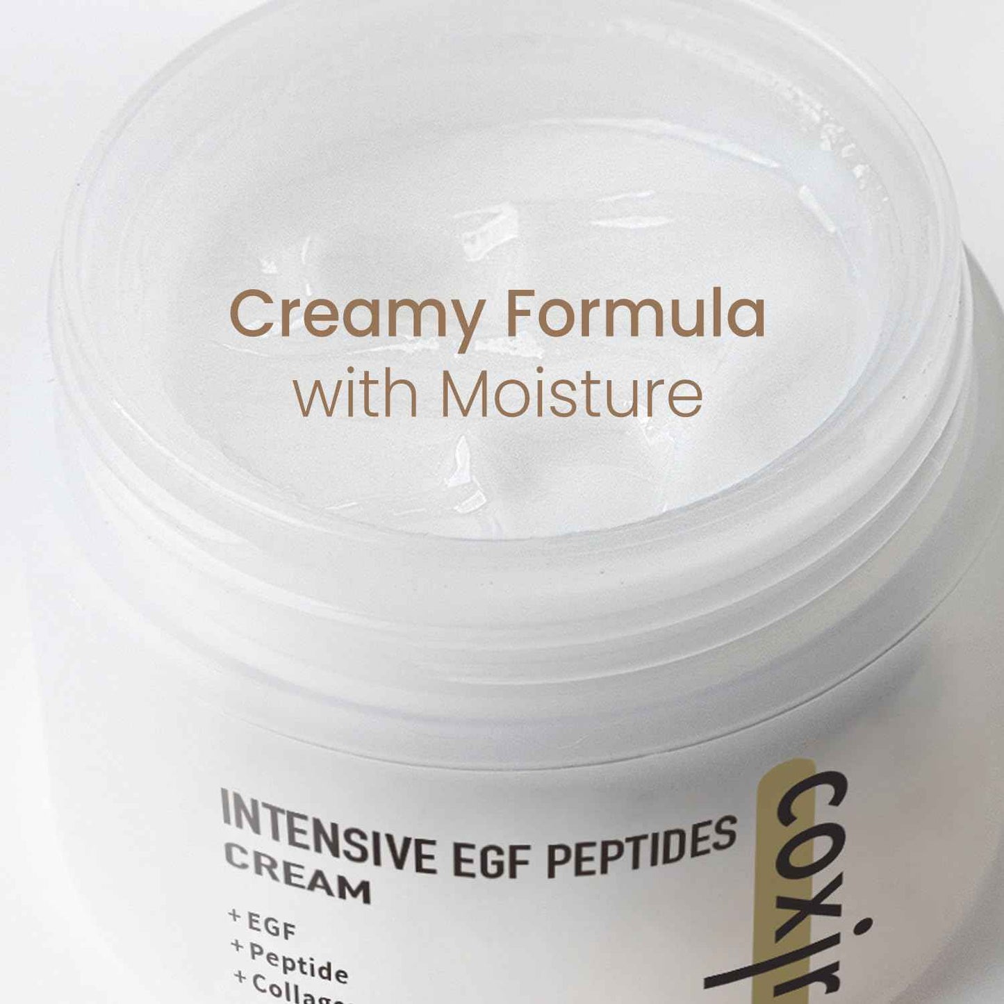 coxir INTENSIVE EGF PEPTIDES CREAM l Day&Night Firming Cream l EGF(Epidermal Growth Factor), Peptides, Niacinamide, Panthenol, Collagen l Korean Skincare [50ml/1.69fl.oz] (Pack of 2)