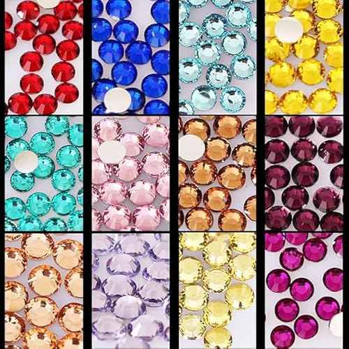 Red And Navy Blue Rhinestones with Glue(S8-S30) for Bedazzling,2mm-6mm Non-Hotfix Flatback Nail Gems Beads with B7000, Dark Blue Resin Nail GemsStones Diamond Kit for Bedazzle Crafting, Nails DIY Art