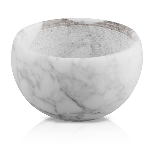 Linkidea Marble Shaving Bowl for Men, Shaving Soap & Cream Bowl, Durable Wet Shave Mug, Easy to Create Rich Lather, Stylish Bathroom Shaving Accessory (White)