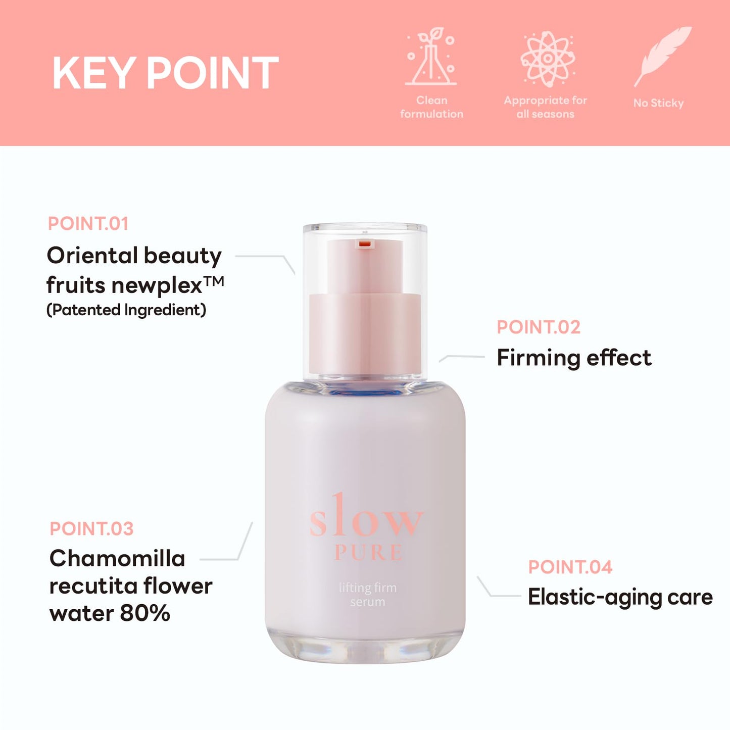 slowpure Lifting Firm Serum 50ml (1.69 fl.oz.) | Improve Skin Elasticity & Reduce Wrinkles for Youthful, Resilient Skin | Chamomile Extract, Peptide, Adenosine | Korean Skincare