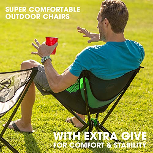 CLIQ Portable Chair - Lightweight Folding Chair for Camping - Supports 300 Lbs - Perfect for Outdoor Adventures - Moss Chair