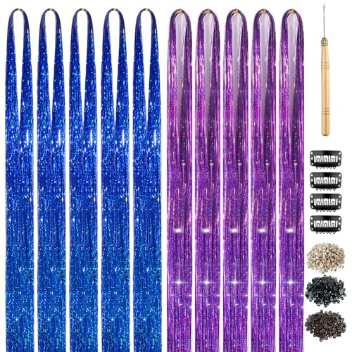 Hair Tinsel Extensions 48 inch 20 Colors Complete Kit