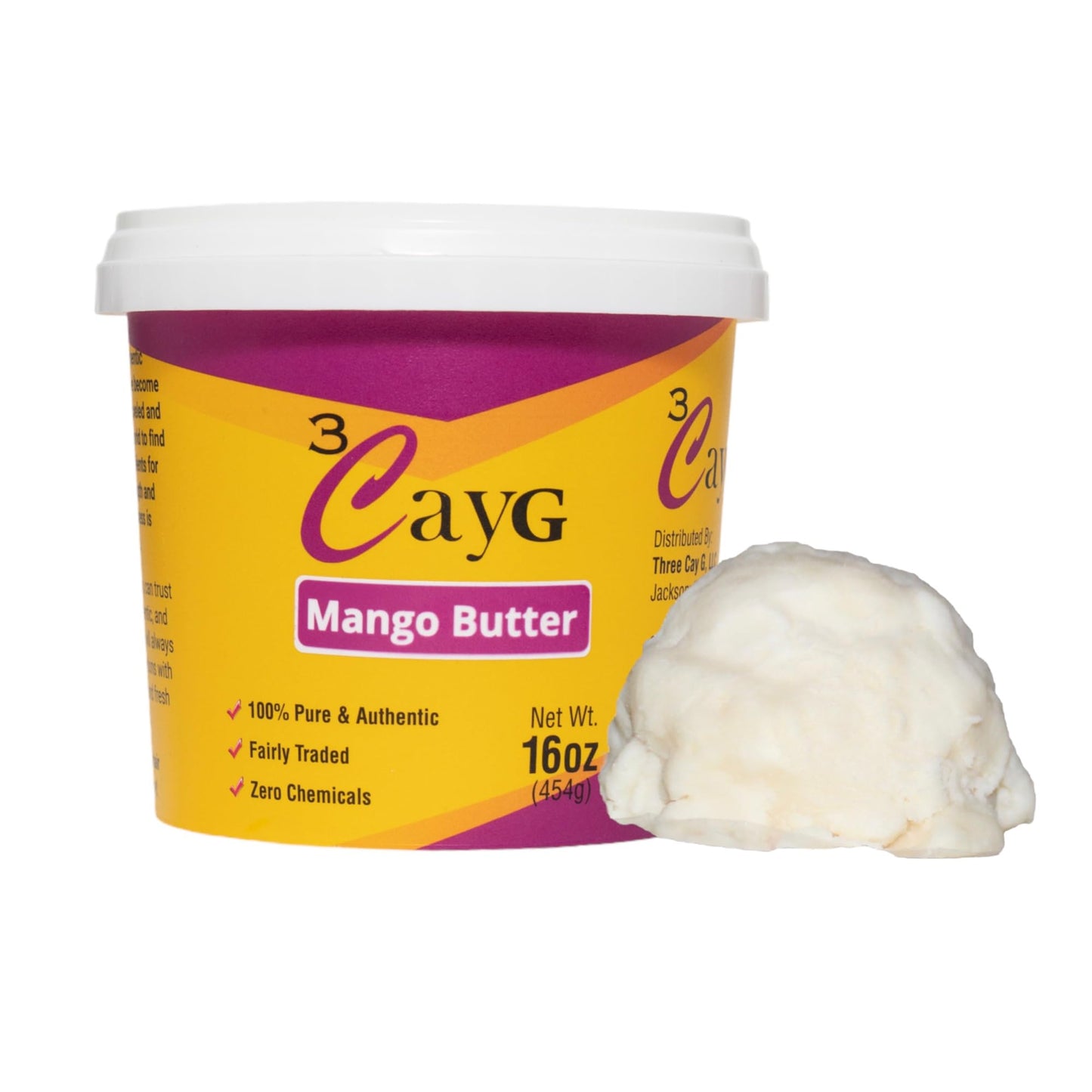 3CayG Mango Butter All Natural 1LB Body Butter Lotion- Great for Soap Making-Naturally Refined