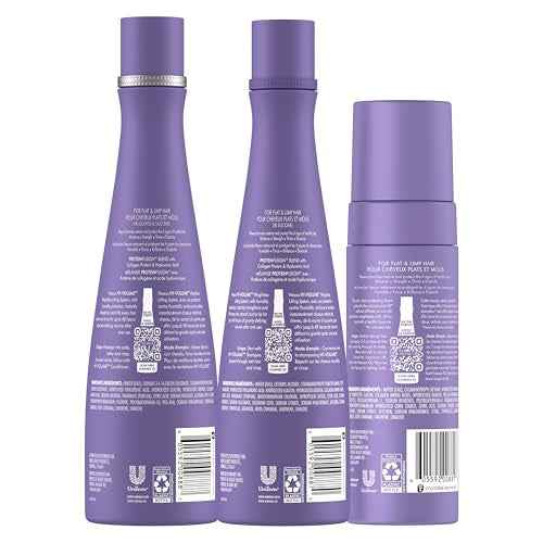 Nexxus HY-VOLUME Weightless Lift Shampoo, Conditioner & Foam 3 Pack PROTEIN FUSION with Collagen Protein & Hyaluronic Acid For Flat & Limp Hair for 48 Hours of Volume 13.5 fl oz & 5.5 fl oz