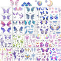 20 Glitter Butterfly Temporary Tattoos - Waterproof Face & Body