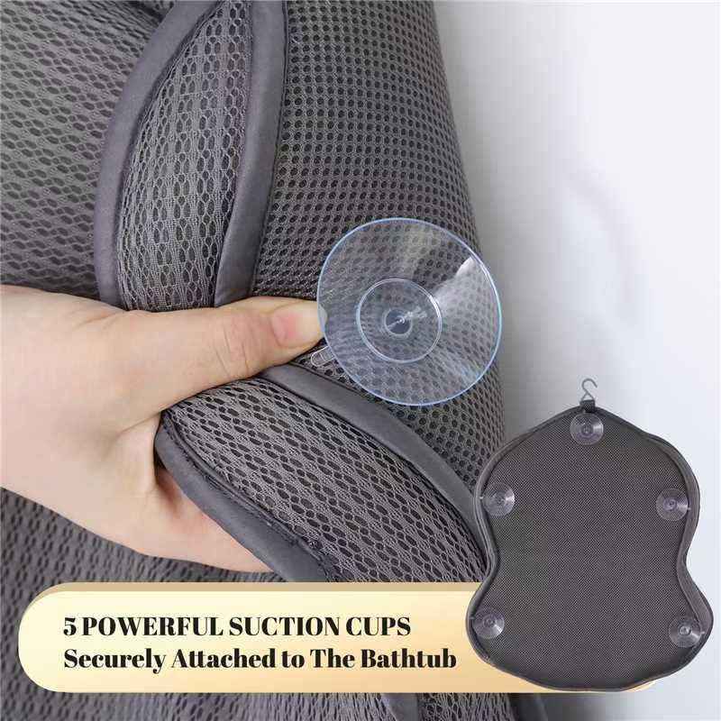Extra Thick Bath Pillows for Tub-Luxury Bathtub Pillow for Head Neck and Back Support, Soft 4D Air Mesh Bath Pillow with Strong Suction Cups, Relaxing Bath Accessories Spa Gifts for Women