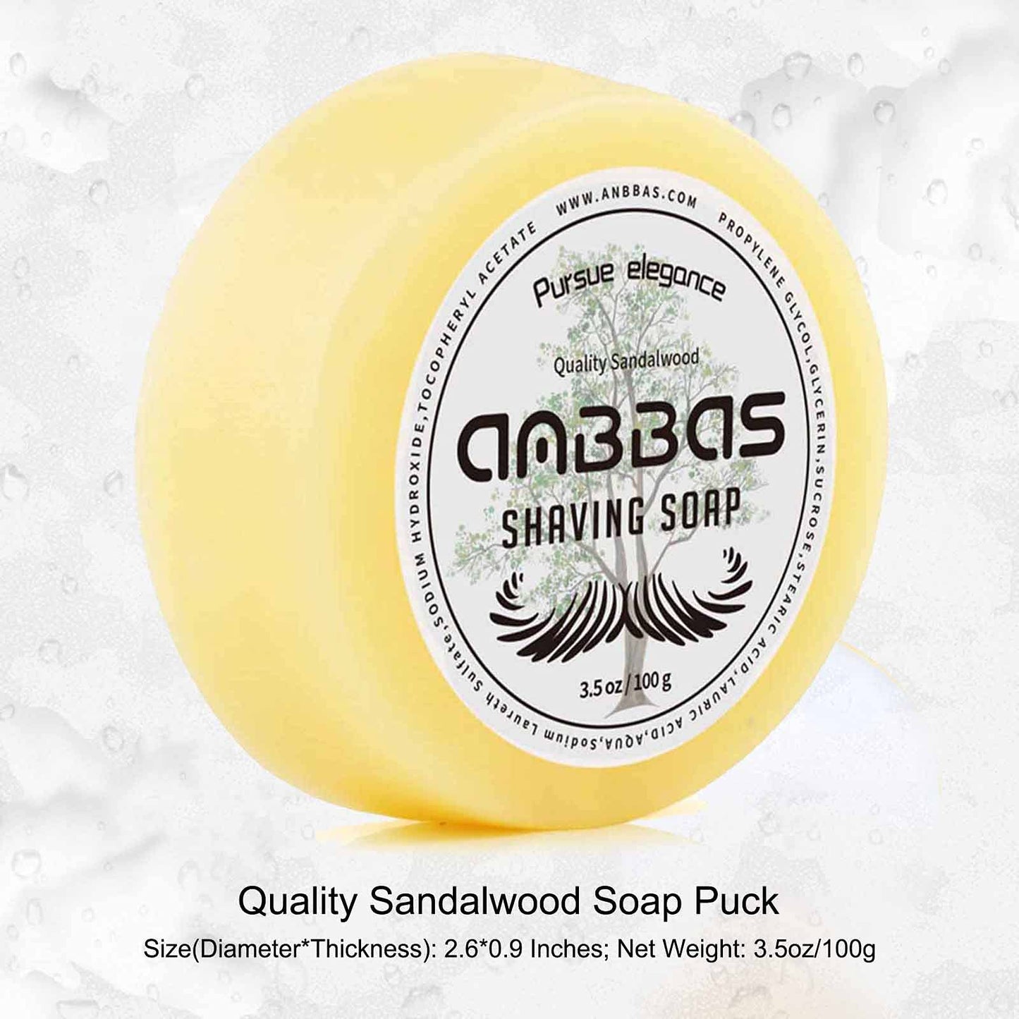 Anbbas Badger Hair Shaving Brush with Wood Handle,Stainless Steel Razor and Brush Stand, Shaving Bowl with Shaving Soap Bar 4in1 Set for Men Wet Shave