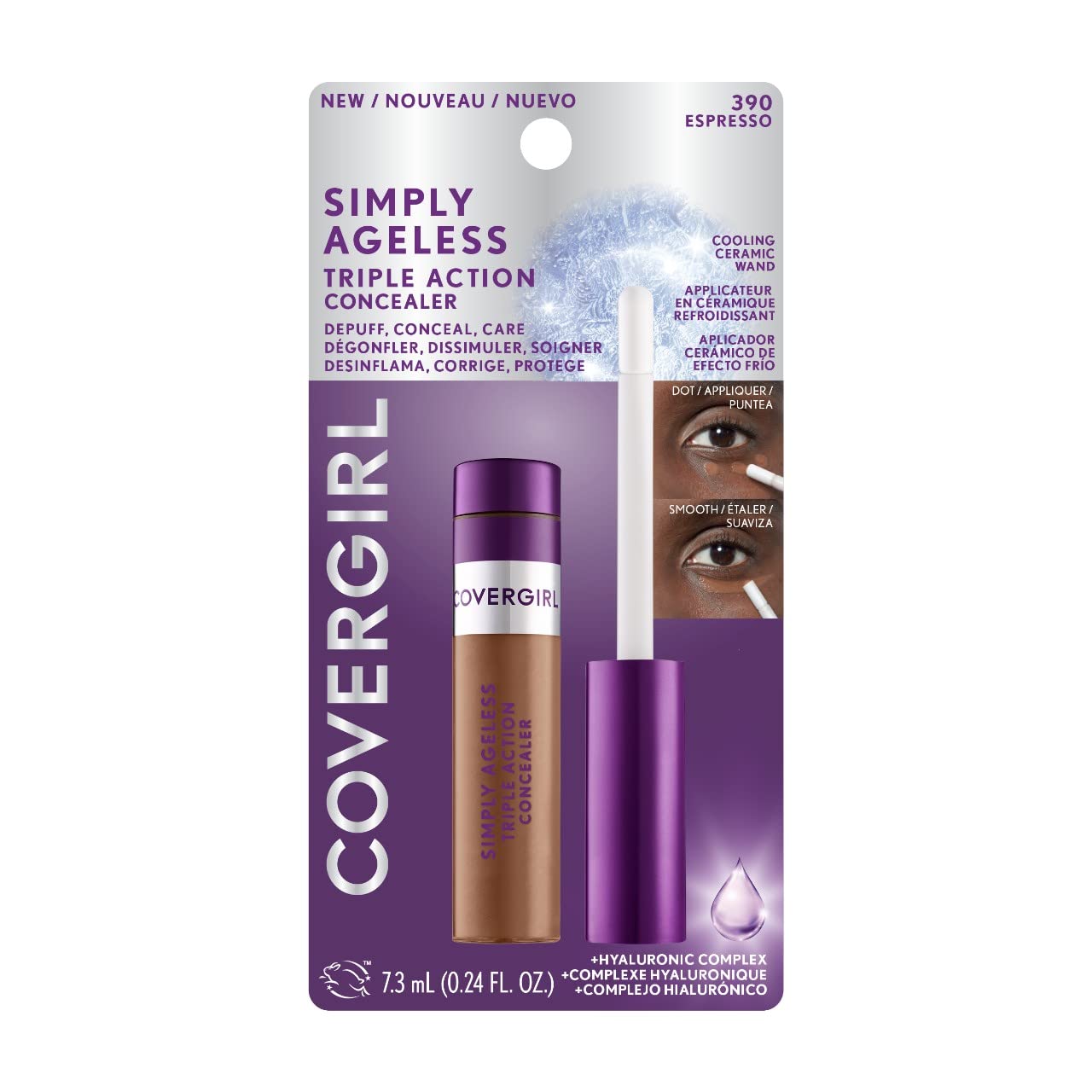 COVERGIRL Simply Ageless Triple Action Concealer, Espresso, Pack of 1