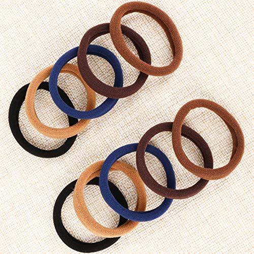 BAOLI Blue Seamless Hair Ties - Large Ponytail Holders, 100 Pack