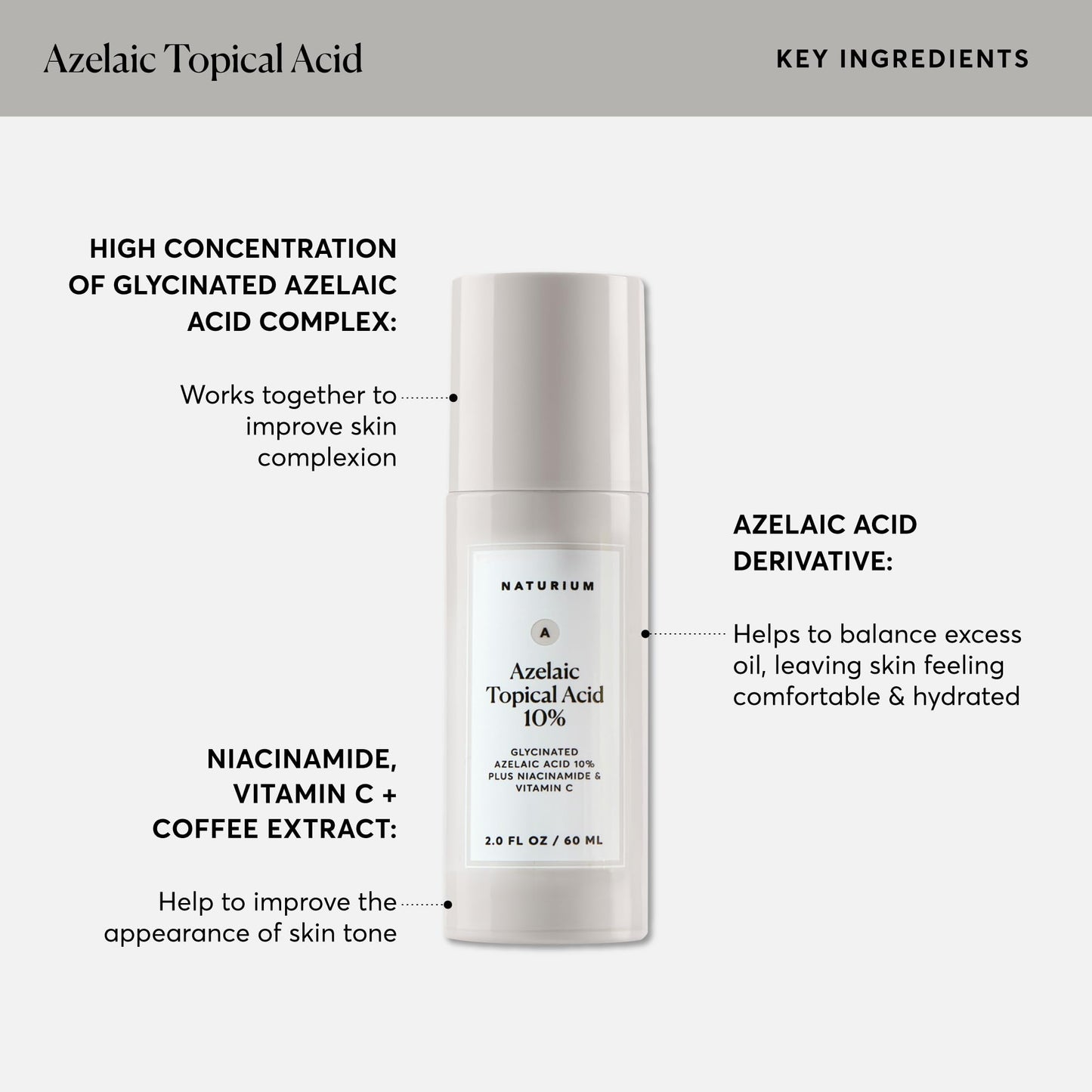 Naturium Azelaic Topical Acid 10% Jumbo, Face & Skin Care Beauty Treatment with Niacinamide & Vitamin C, 2 oz