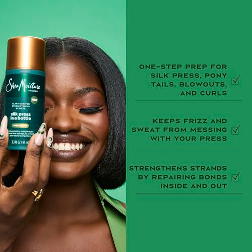 SheaMoisture Silk Press Prep Cream - Heat Protection & Moisture 3.3 oz