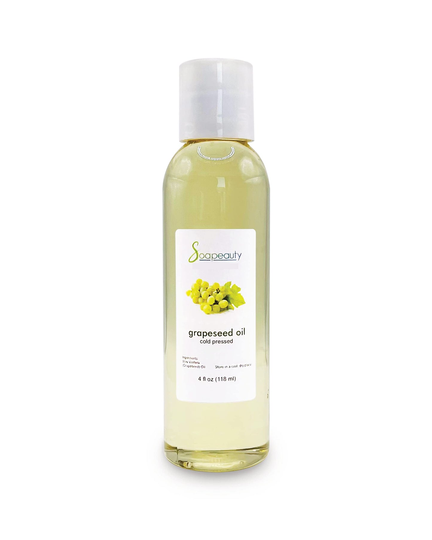 GRAPESEED OIL Cold Pressed Unrefined | 100% Natural Available in Bulk | Carrier for Essential Oils, Face, Skin, Hair Moisturizer, Soap Making | 4 OZ