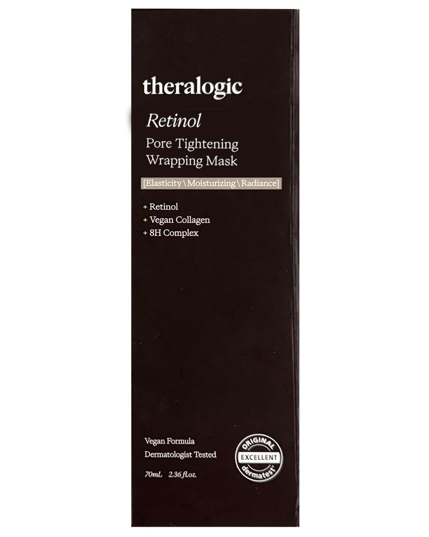 theralogic Retinol Pore Tightening Wrapping Mask - Korean Pore Elasticity Peel Off Mask with Collagen, Peptides, Hyaluronic Acid - Firming & Skin Glow Mask - Vegan, Derma Tested, 2.36oz.