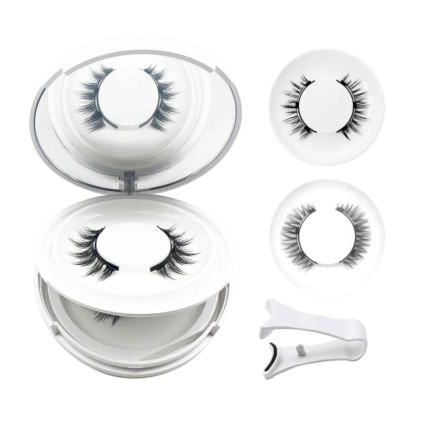 Huunyfit Magnetic Lashes, Magnetic Eyelashes with Applicator, Magnetic Eyelashes Natural Look,Reusable Magnet Lashes No Glue Needed Soft Lashes Kit for Women(Natural+Fuller)