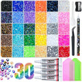 40000 Pcs 4mm Resin Rhinestones Kit, 30 Colors with B7000 Glue
