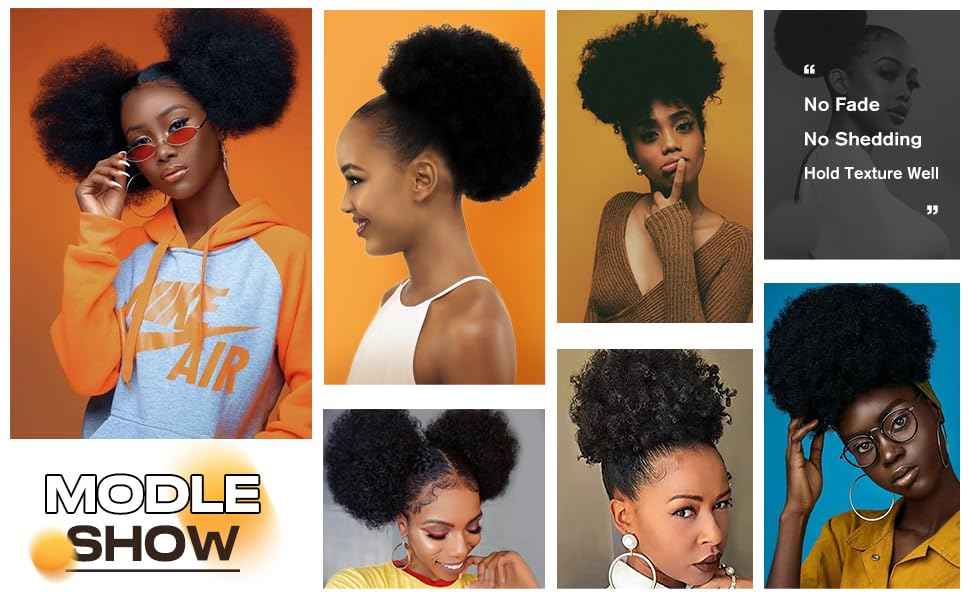 isheeny Large Afro Puff Drawstring Ponytail Puffs Natural Black 8 Inch Curly Drawstring Ponytail For Youth Girl Naturally Styled Hairpiece, Enhancing Your Beauty And Youthfulness