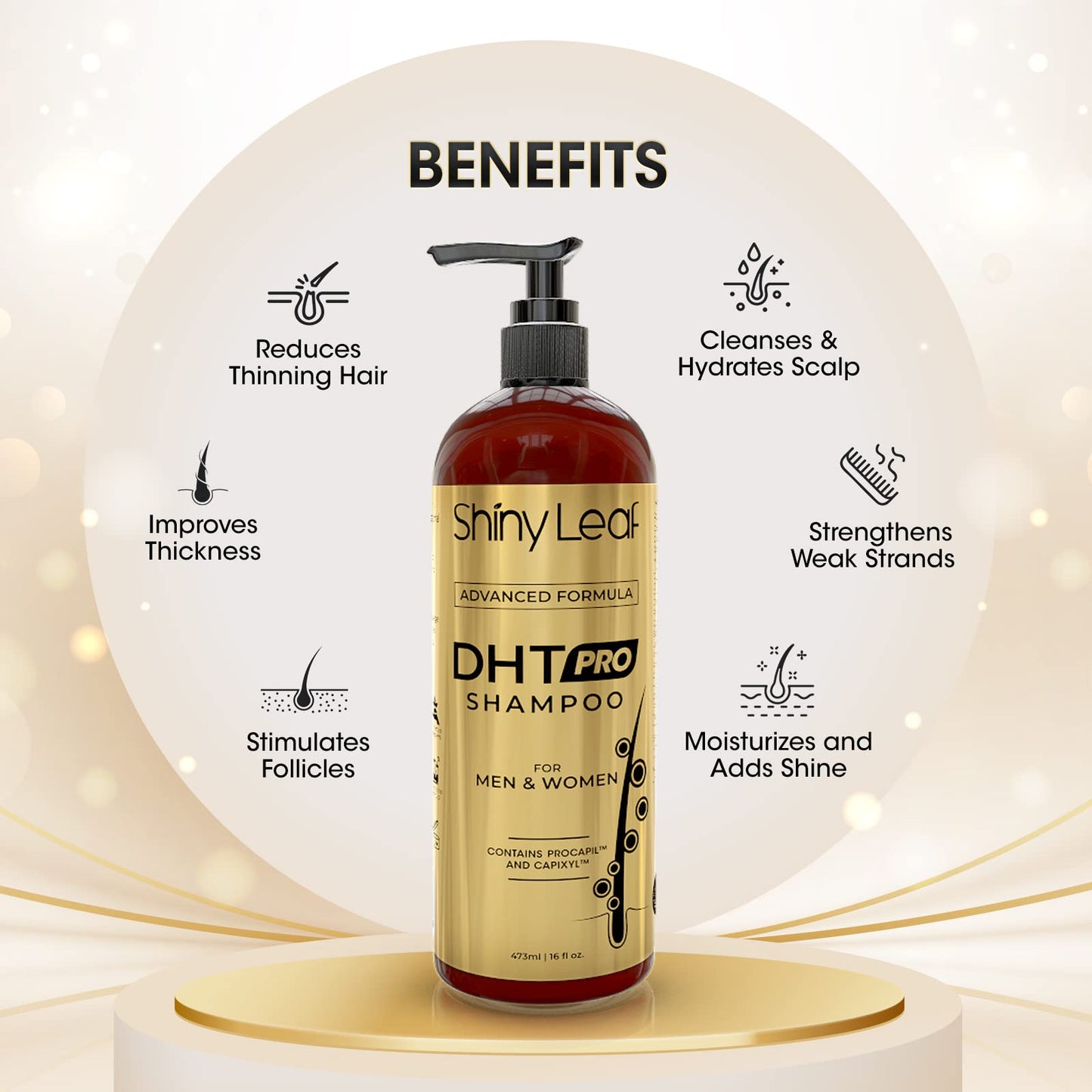 DHT Pro Shampoo Advanced Formula with Procapil and Capixyl, DHT Blockers and Natural Extracts, Anti-Thinning Shampoo for Men and Women, Revitalizes Scalp, Stimulates Follicles for Thicker Fuller Hair