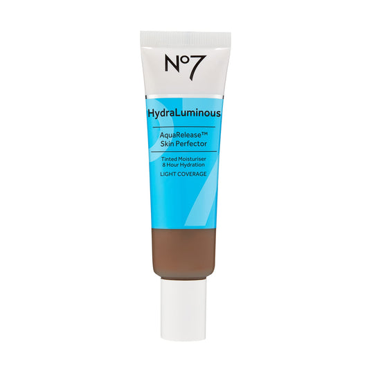 No7 HydraLuminous AquaRelease Skin Perfector - Dark - Hydrating Tinted Moisturizer & Foundation for Face - Ceramides & Vitamin B5 for Long Lasting Skin Hydration (30 ml)