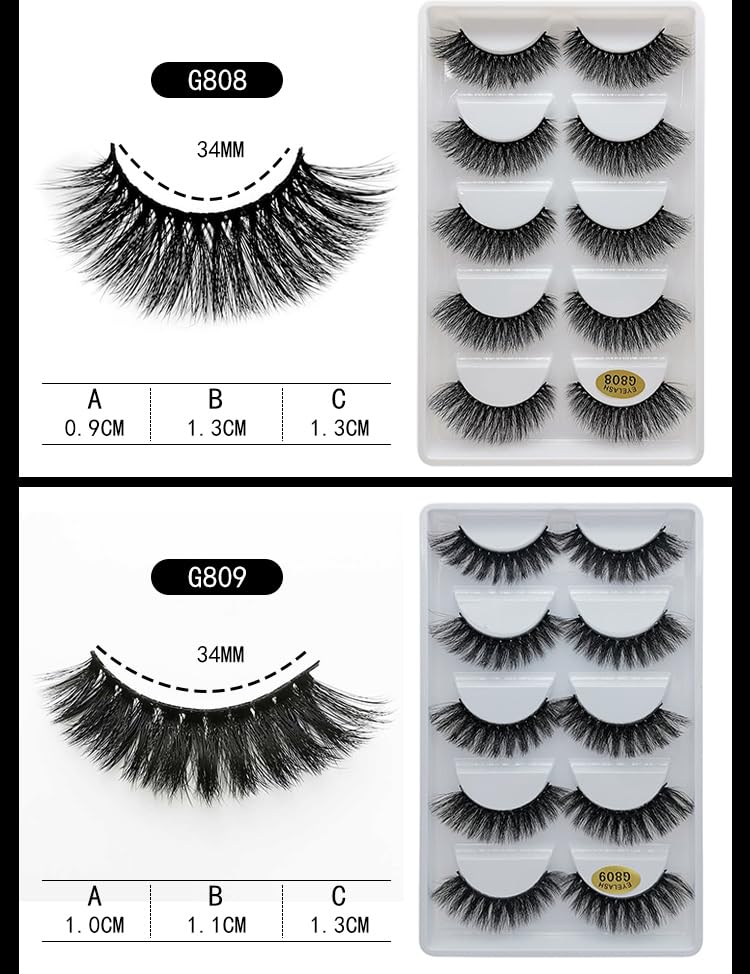 Vayator 3D Mink False Eyelashes 10 Pairs Natural Dramatic Volume