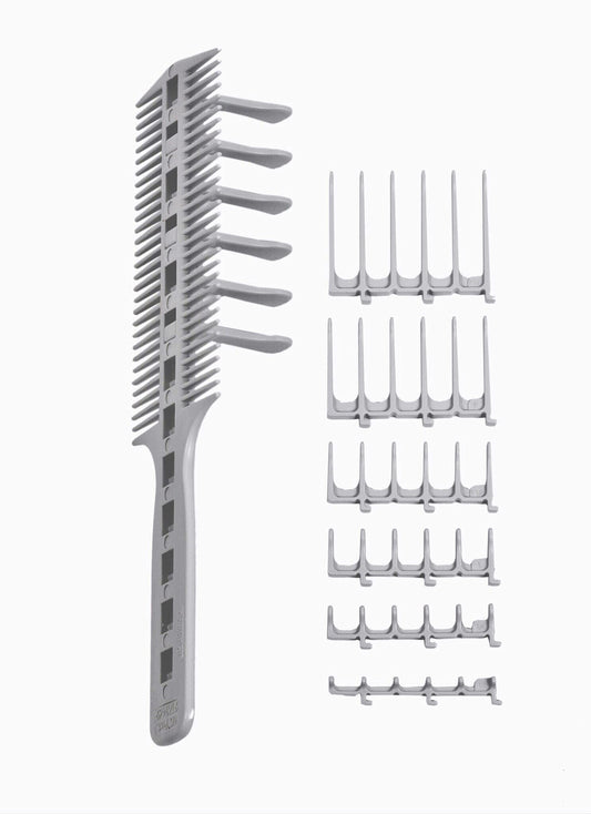 CombPal Scissor Clipper Over Comb - Barber Home Haircutting Guide Set (Classic Set, Gray)