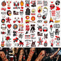 75 Pcs Rock Music Temporary Tattoos - Guitar & Band Themed