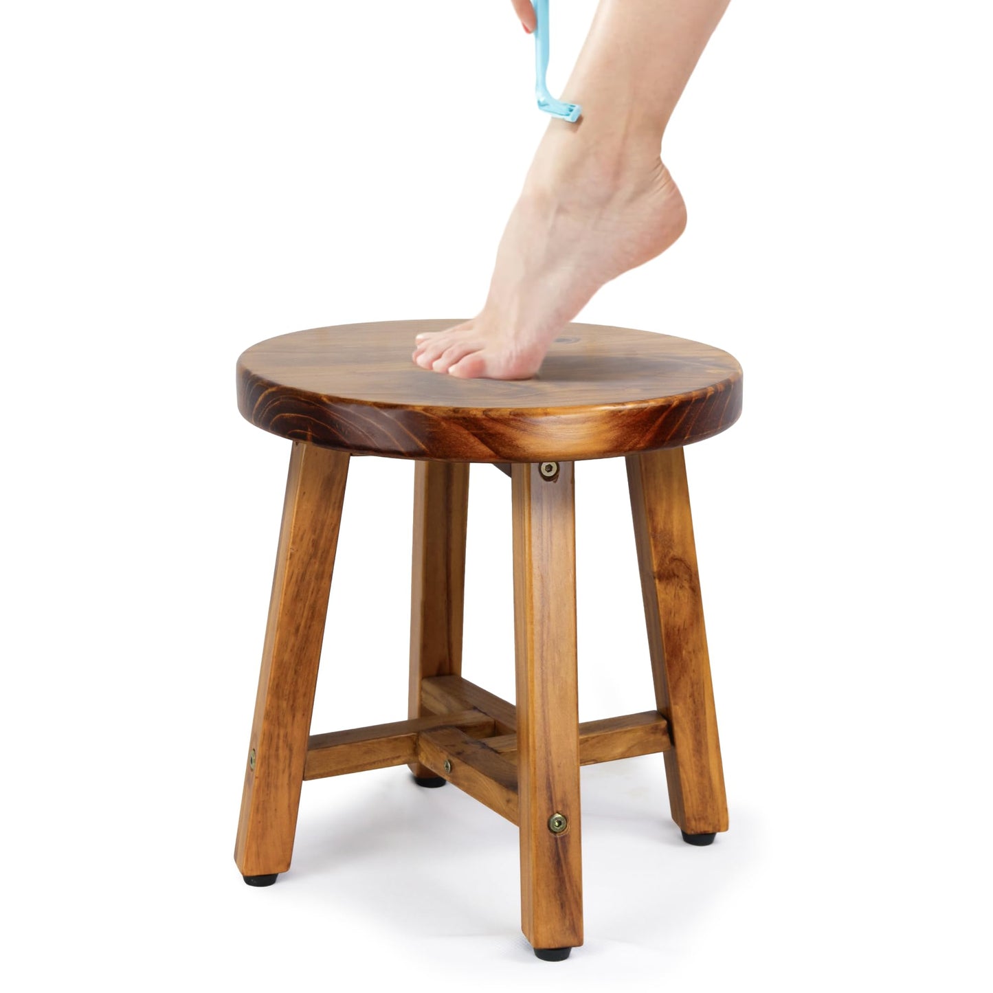 ENKEZI Shower Foot Rest 12 in - Shower Stool for Shaving Legs, Small Corner Bathroom Bench Suitable for Small Shower Spaces - Bath Seat, Spa Foot Rest Shaving Stool