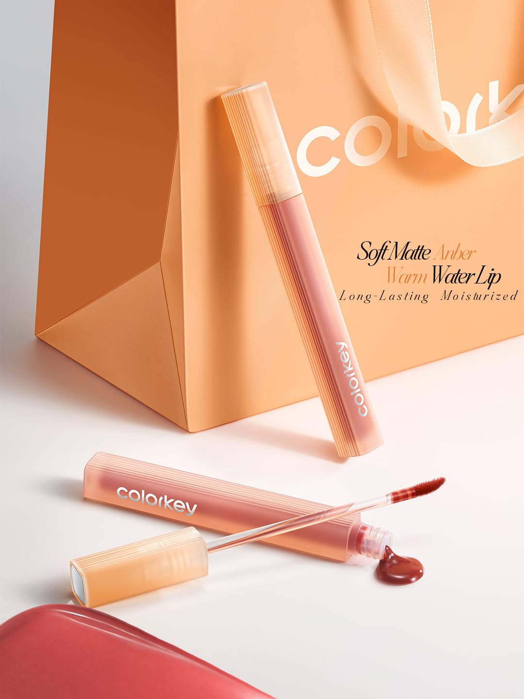 COLORKEY Soft Matte Water Lip Tint, Matte Finishs, Long-Lasting, Moist Fit Without Stickiness, Moisturized, Waterproof, Liquid Lipstick, Nude lip color (O302 Balsam Jasmine)