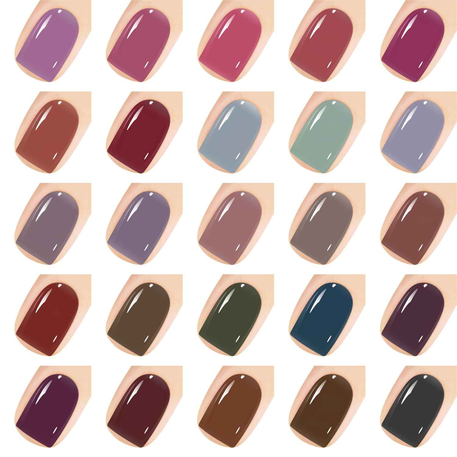 Vishine 48 PCS Jelly Gel Nail Polish, 45 Colors, Brown, Translucent, Crystal Clear Sheer Manicure Gift Set