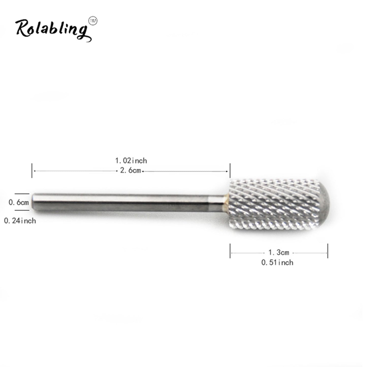 Rolabling Round Head Alloy Nail Drill Bit Manicure Drilling for Nail Gel Polish Removal Nail Accessories Tool (Medium)