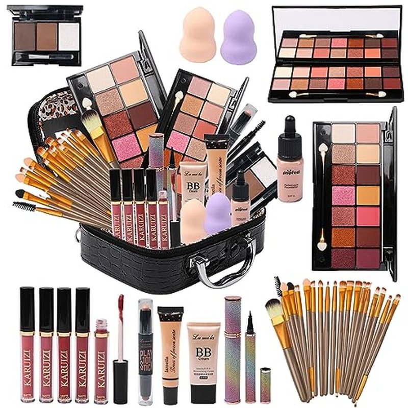 All-in-One Makeup Kit with 28 Eyeshadow Colors & 20 Brushes