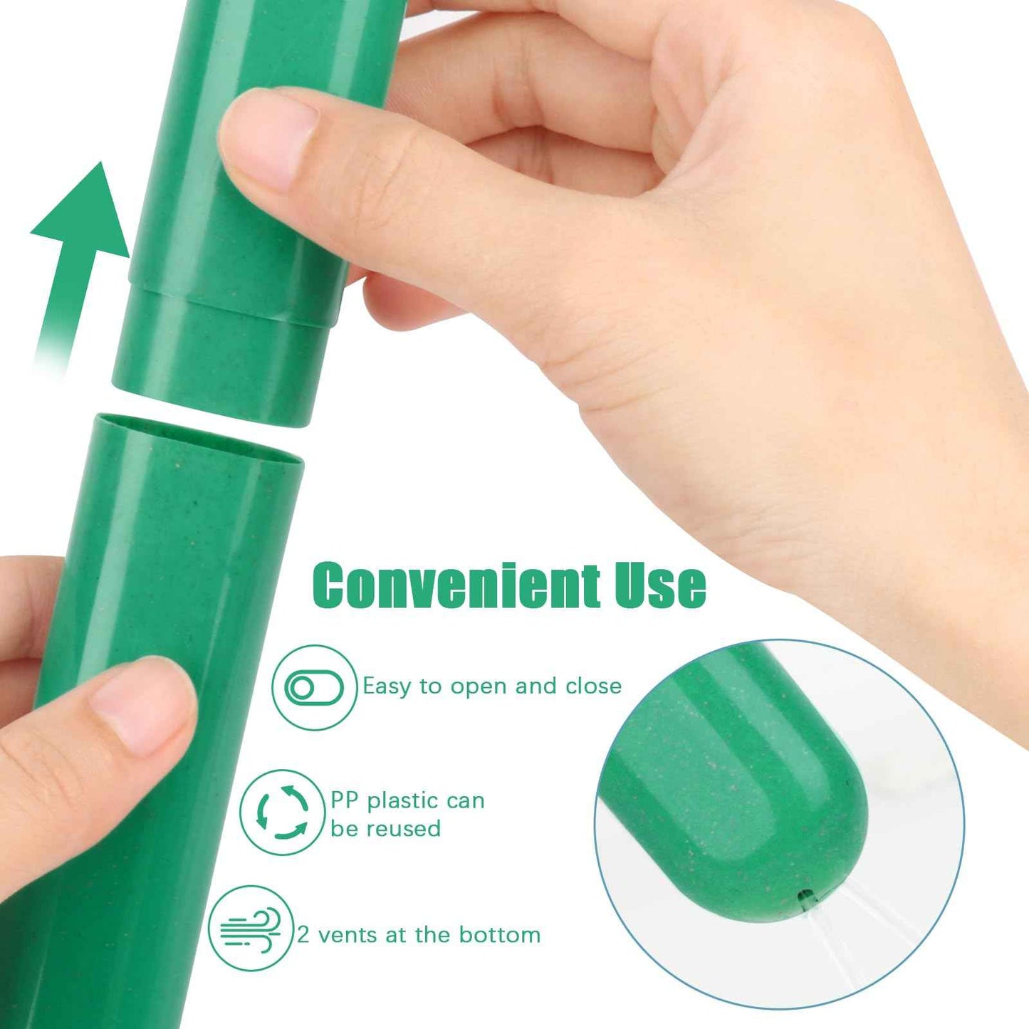 Hooqict 4 Pack Travel Toothbrush Case Portable Travel Toothbrush Holder Plastic Toothbrush Container Protector Cover for Traveling, Camping, Home, School, Business