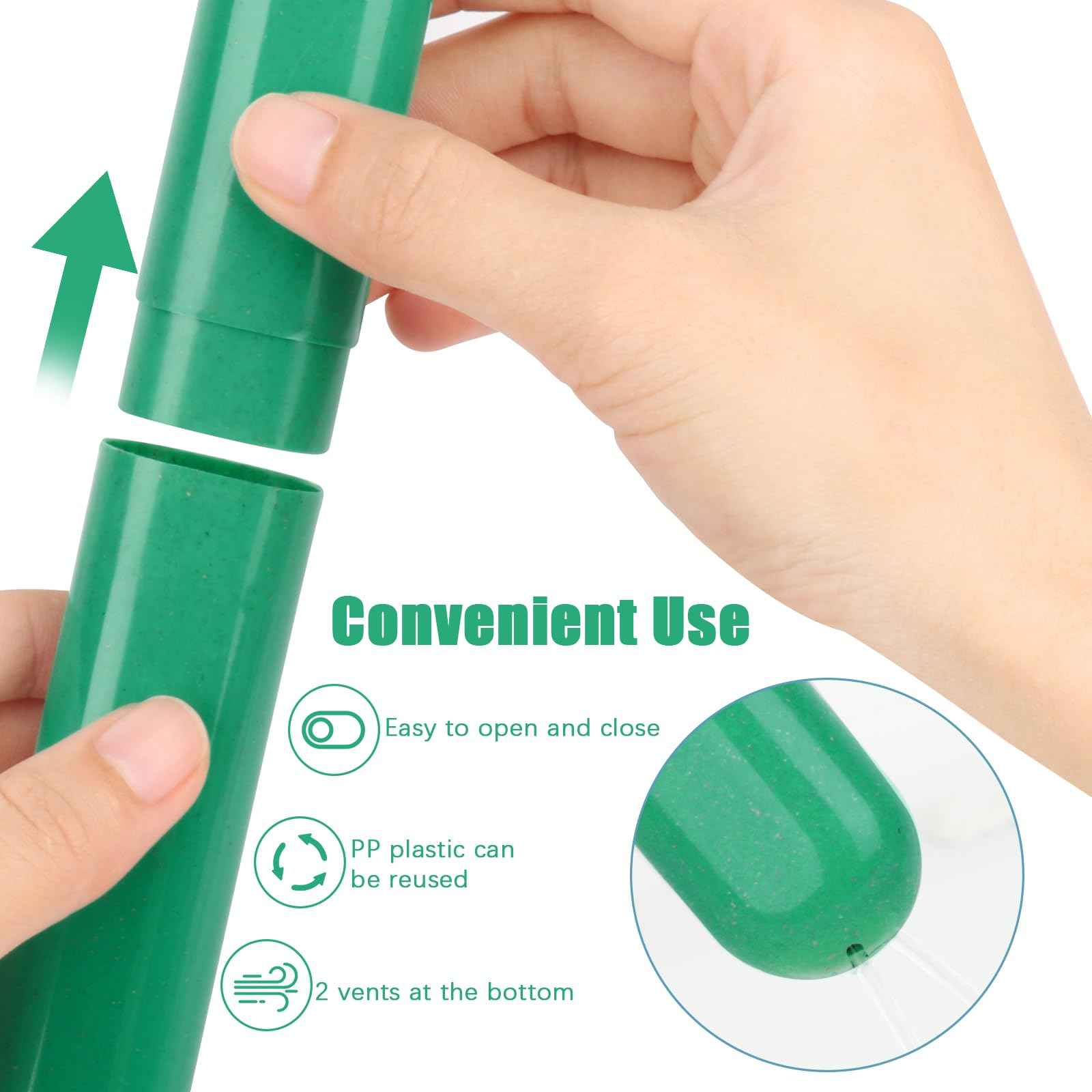 Hooqict 4 Pack Travel Toothbrush Case Portable Travel Toothbrush Holder Plastic Toothbrush Container Protector Cover for Traveling, Camping, Home, School, Business