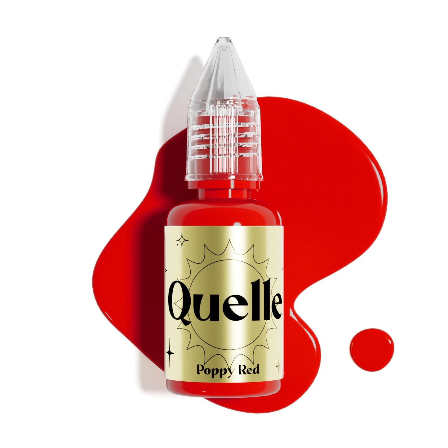 QUELLE Permanent Makeup Ink Lips Pigment Water Based 0.5oz/15ml Vegan Lip Ink Microblading Pigment for Lip Blush Permanent Makeup Lip Color (Poppy Red)