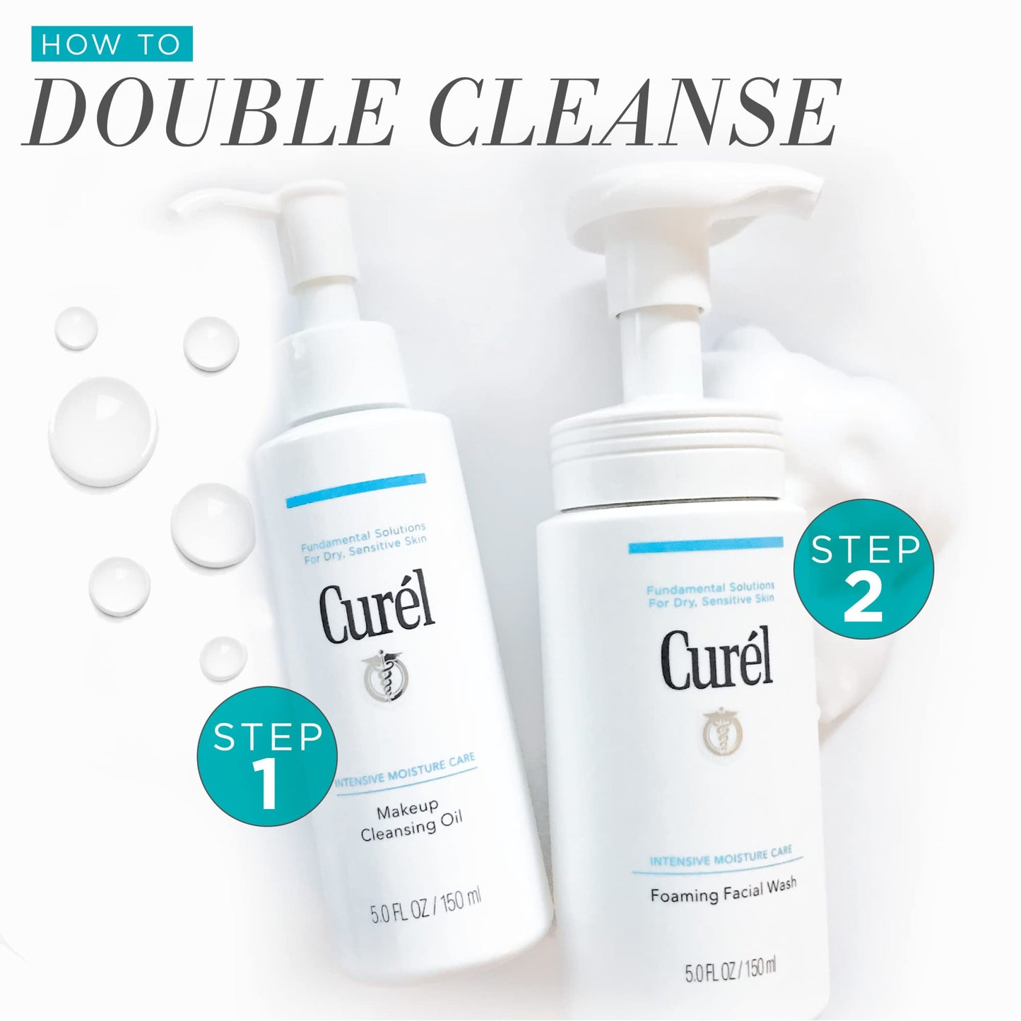 Curel Japanese Skin Care Foaming Daily Face Wash for Sensitive Skin, Hydrating Facial Cleanser for Dry Skin, pH-Balanced and Fragrance-Free, 5 Oz (Step 2 of 2-Step Skincare)