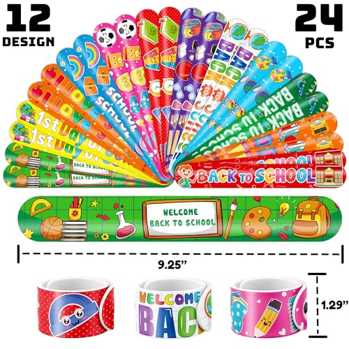 48-Piece Back to School Party Favor Set - Temporary Tattoos & Slap Bracelets