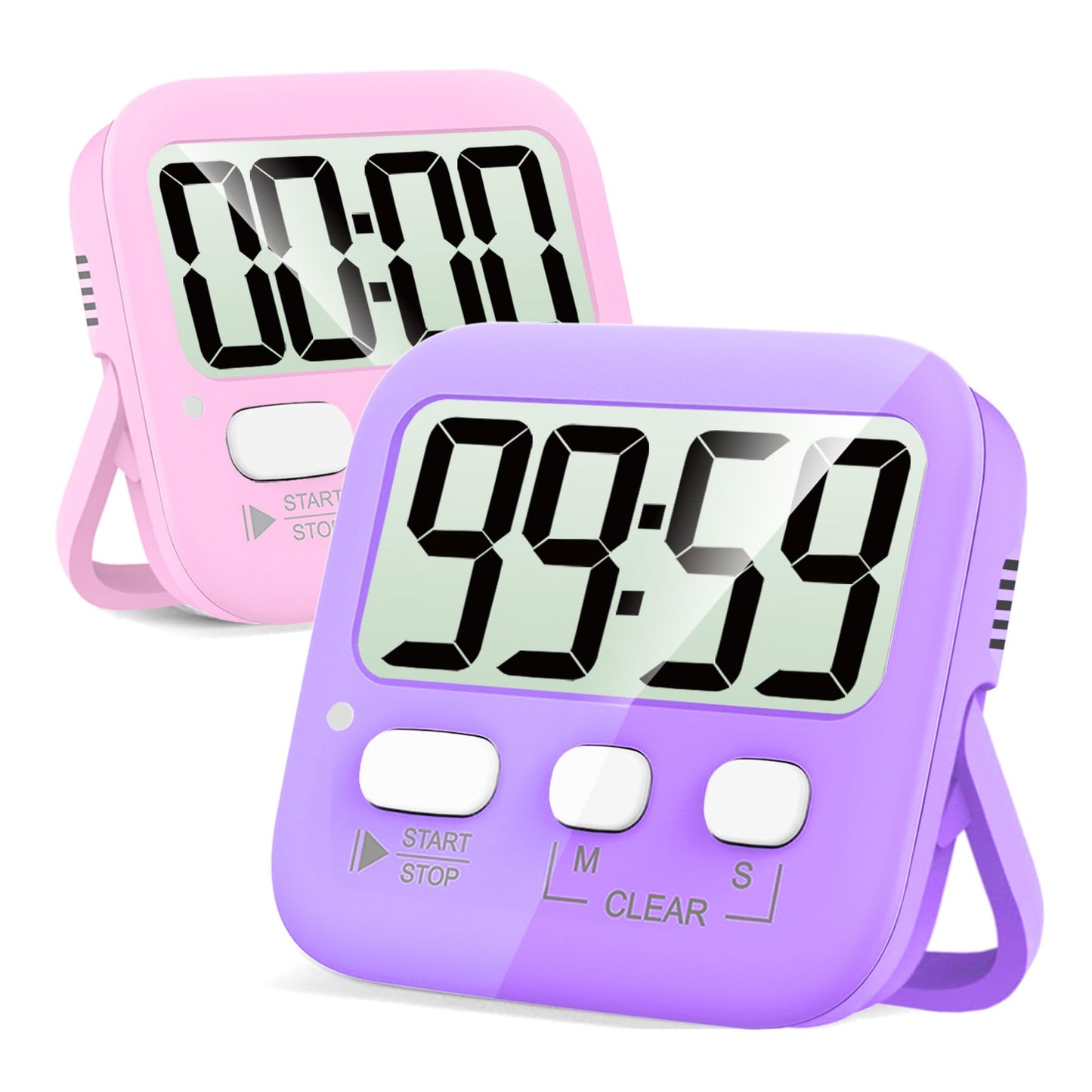 Antonki Timer, 2 Pack Timer for Kids, Kitchen Timers, Digital Timer for Cooking, Egg Timer, Classroom Timer for Teacher, Magnetic Countdown Timer for Exercise, Study, Oven - Battery Included