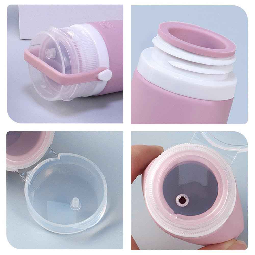 ForSewian Silicone Travel Bottles for Toiletries, TSA Approved Travel Containers 4 Pack of Leak Proof Refillable Accessories