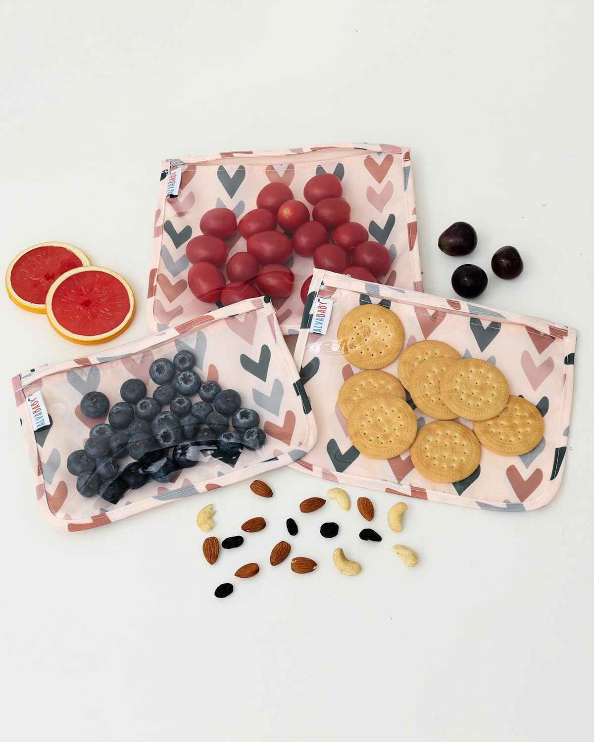 ALVA 3pcs Mess-Proof Travel Toiletry Bag,Makeup BagClear/Cosmetic & Diaper Organizer with Front Pouch