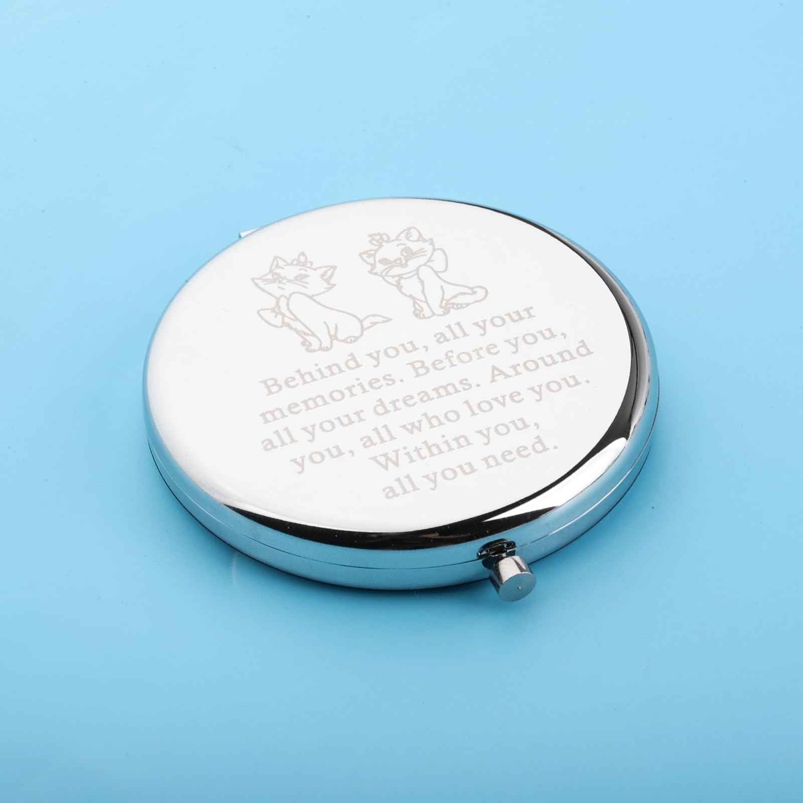 FEELMEM Cat Inspired Gift Movie Fans Compact Makeup Mirror Gift Cartoon Movie Themed Gift